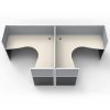 Space System 2 Way Back to Back Corner Workstation Pod, with Grey Screen Dividers, Image 2