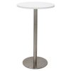 Elite Round High Table, White Table Top, Stainless Steel Table Base