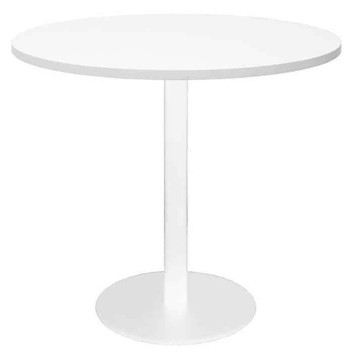 Elite Round Meeting Table, White Table Top, White Table Base