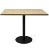 Elite Square Meeting Table, Natural Oak Table Top, Black Table Base