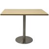 Elite Square Meeting Table, Natural Oak Table Top, Stainless Steel Table Base