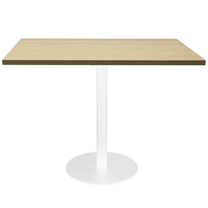 Elite Square Meeting Table, Natural Oak Table Top, White Table Base