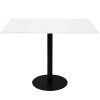 Elite Square Meeting Table, Natural White Table Top, Black Table Base