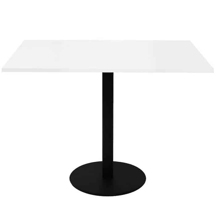 Elite Square Meeting Table, Natural White Table Top, Black Table Base