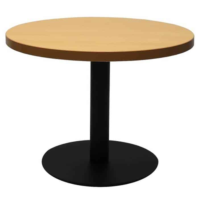 Stacey Round Coffee Table, Beech Table Top, Black Table Base
