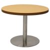 Stacey Round Coffee Table, Beech Table Top, Stainless Steel Table Base