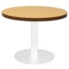 Stacey Round Coffee Table, Beech Table Top, White Table Base