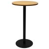 Stacey Round High Table, Beech Table Top, Black Table Base