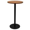 Stacey Round High Table, Cherry Table Top, Black Table Base