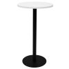 Stacey Round High Table, Natural White Table Top, Black Table Base