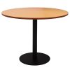 Stacey Round Meeting Table, Beech Table Top, Black Table Base