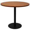 Stacey Round Meeting Table, Cherry Table Top, Black Table Base