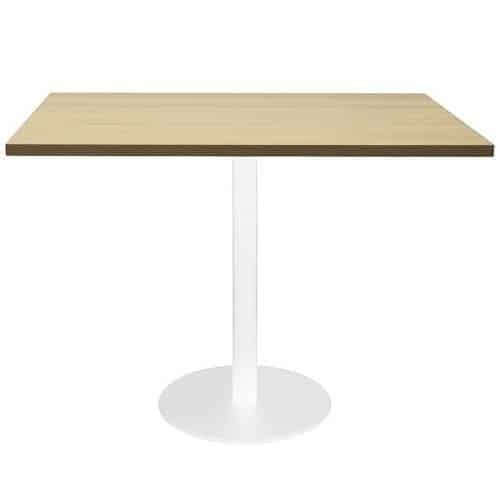 Stacey Square Meeting Table, Natural Oak Table Top, White Table Base