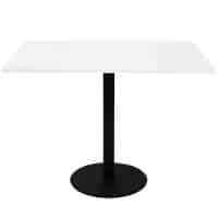 Stacey Square Meeting Table, Natural White Table Top, Black Table Base