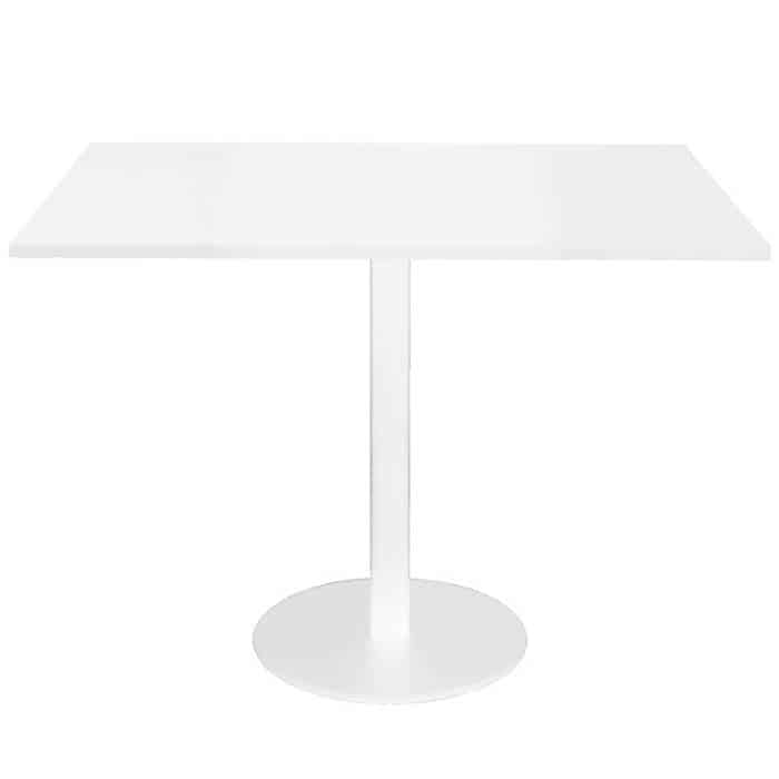 Stacey Square Meeting Table, Natural White Table Top, White Table Base