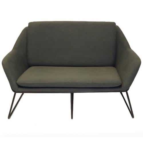 Arrow 2 Seater Lounge, Charcoal Fabric Colour