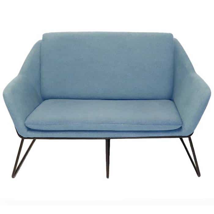 Arrow 2 Seater Lounge, Light Blue Fabric Colour