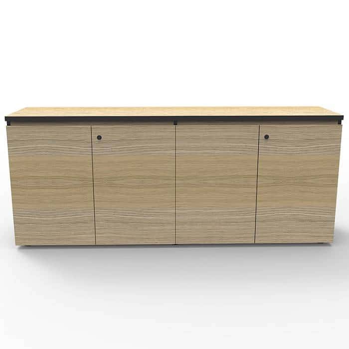 Elite Hinged Door Credenza, Natural Oak, 1800mm w x 450mm d x 730mm h