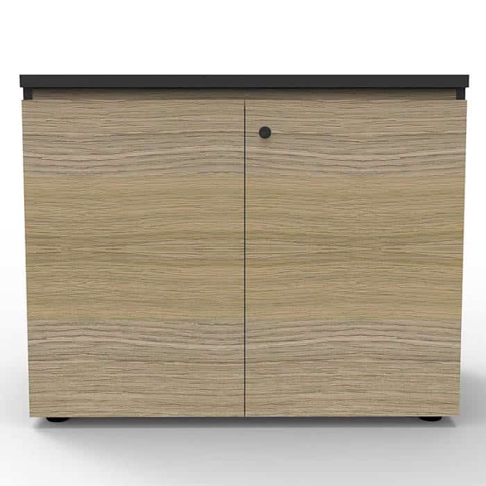 Elite Hinged Door Credenza, Natural Oak, 900mm w x 600mm d x 730mm h