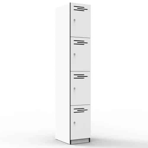 Elite Melamine Four Door Locker, Natural White