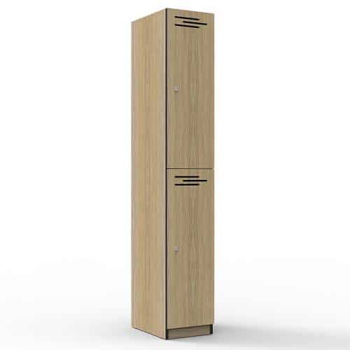 Elite Melamine Two Door Locker, Natural Oak