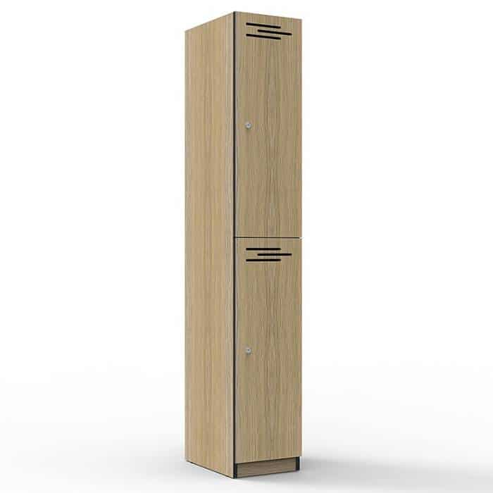 Elite Melamine Two Door Locker, Natural Oak