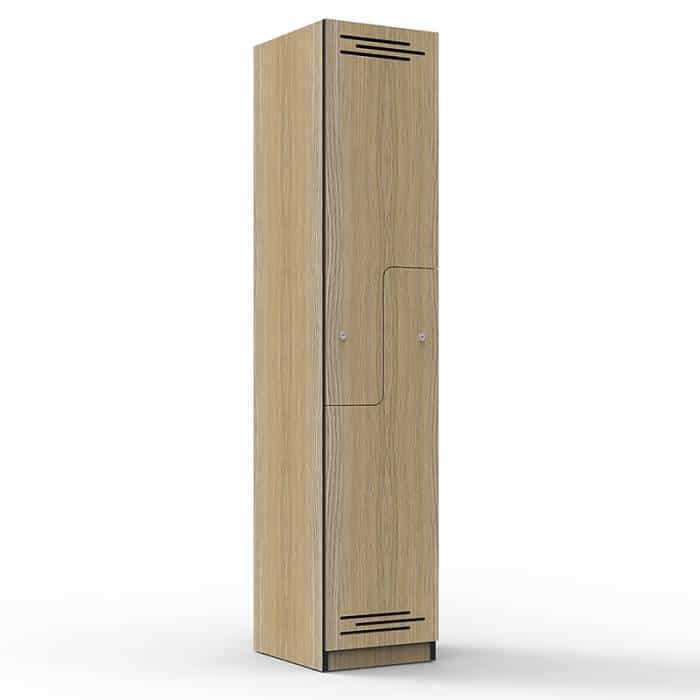 Elite Melamine Two Stepped Door Locker, Natural Oak