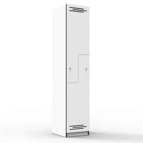 Elite Melamine Two Stepped Door Locker, Natural White