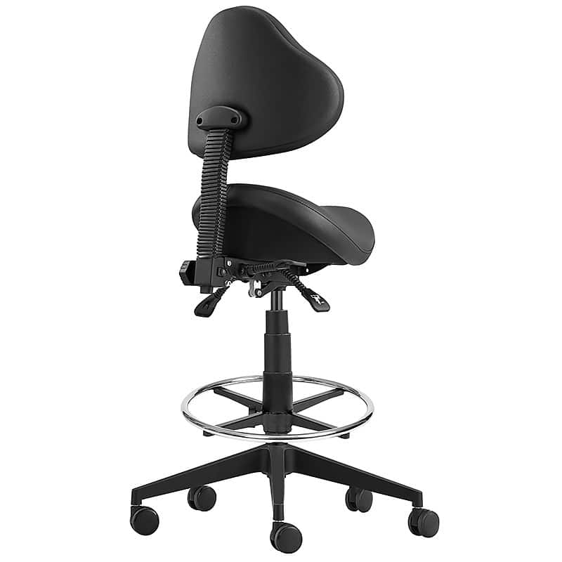 FLOR GAS LIFT INDUSTRIAL SADDLE CHAIR, DRAFTING HEIGHT | Fast Office