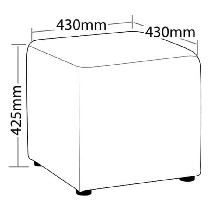 Fun Cube Ottoman, Dimensions