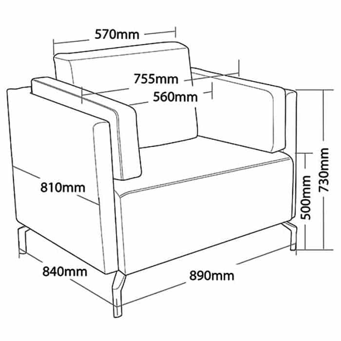 Viva Lounge Chair, Dimensions