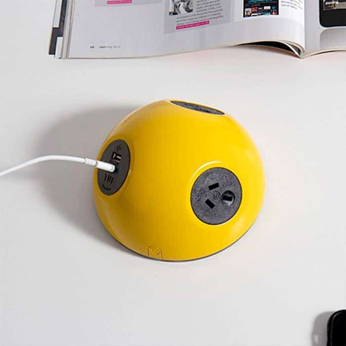 Yellow Desk Top Power Hub