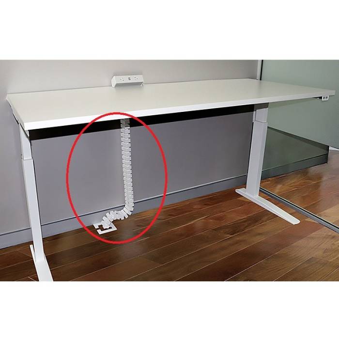 height adjustable desk umbilical