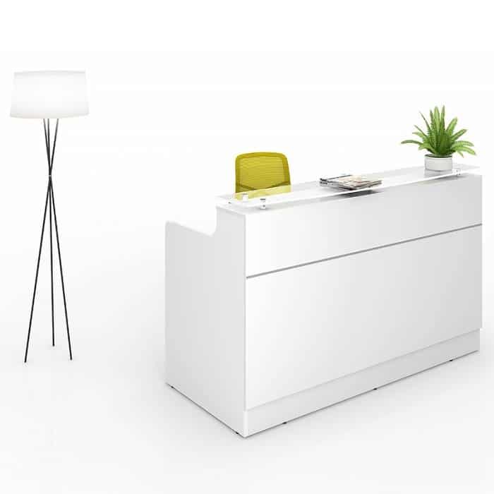 White reception desks