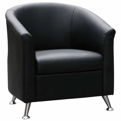 Black vinyl tub | tub chairs melbourne | black leather tub chair