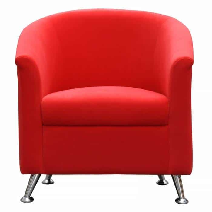 red reception chair