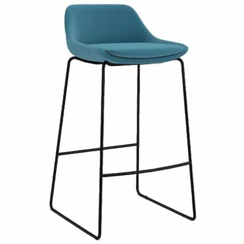 Fabric bar stool with black frame