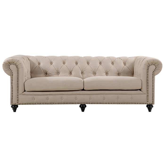 Linen Chesterfield Sofa