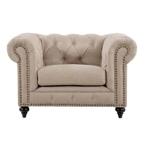 Linen Chesterfield Chair