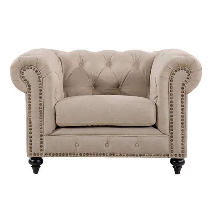 Linen Chesterfield Chair