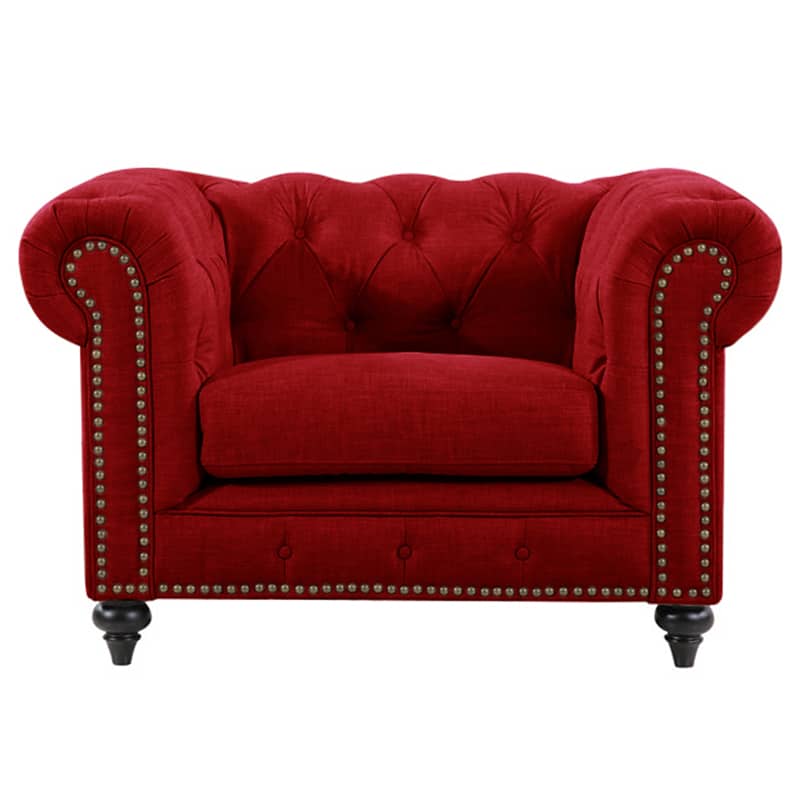 CHESTERFIELD LOUNGE CHAIR, RED VELVET Fast Office Furniture