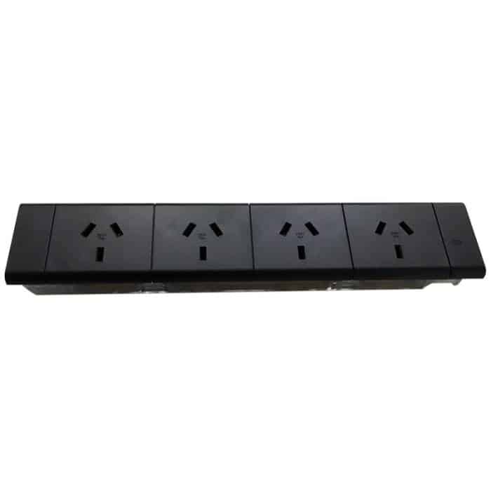 Fast Office Furniture - Energy Quad Power Unit (4 power outlets), Black