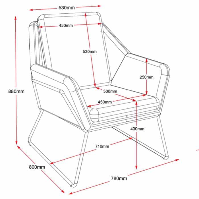 Fast Office Furniture - Arrow Lounge Chair, Dimensions