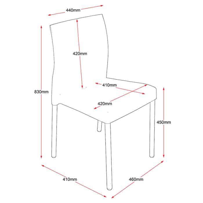 Fast Office Furniture - Bronwyn Chair, Dimensions