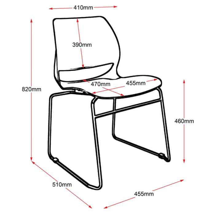 Fast Office Furniture - Cinta Chair, Dimensions