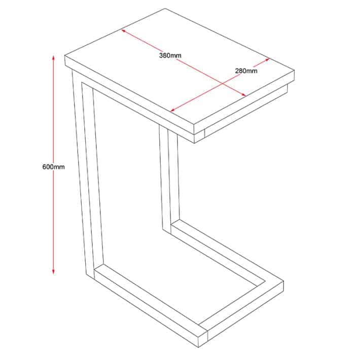 Fast Office Furniture - Elite Side Table, Dimensions