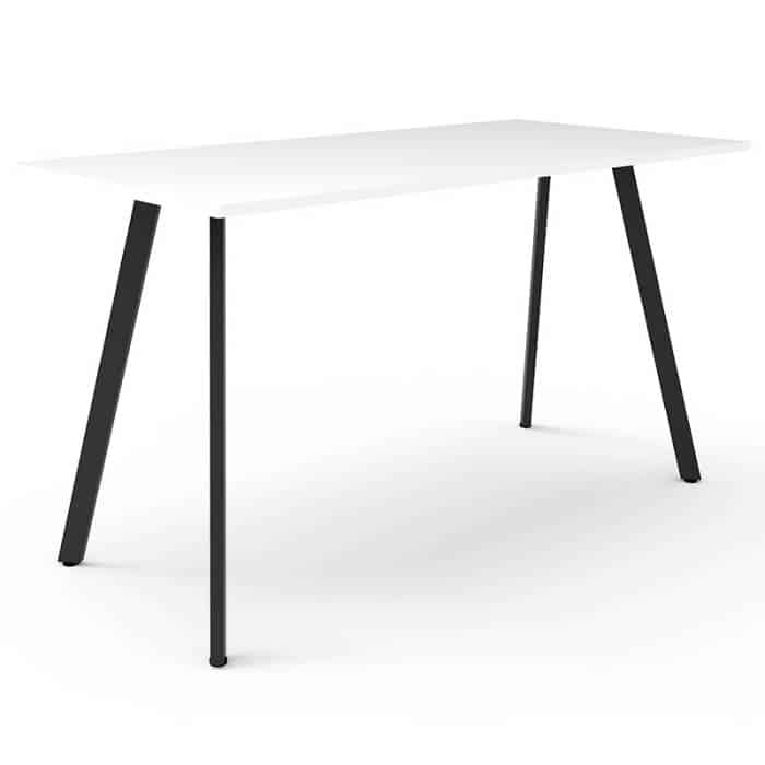 Fast Office Furniture - Enterprise High Table, Natural White Top, Satin Black Frame