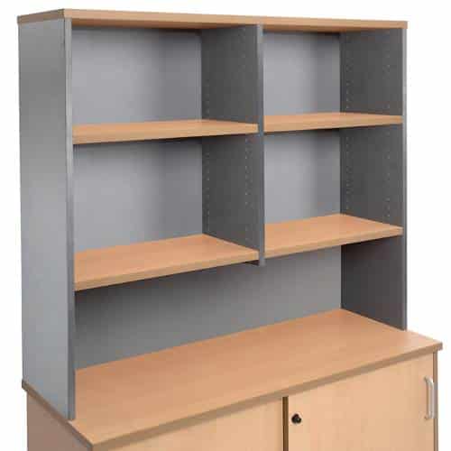 Fast Office Furniture - Function Hutch, Beech and Ironstone Colours, 1200mm wide