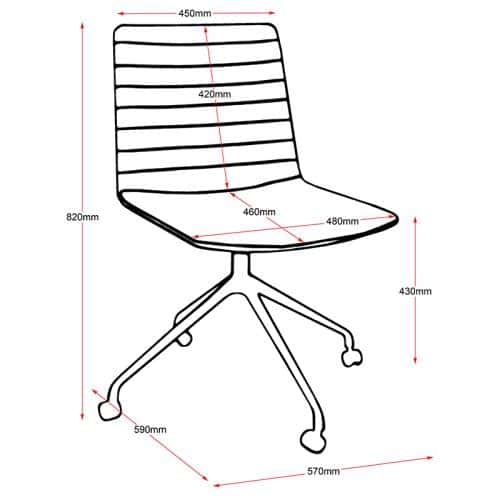Isla Chair, no Arms - Dimensions