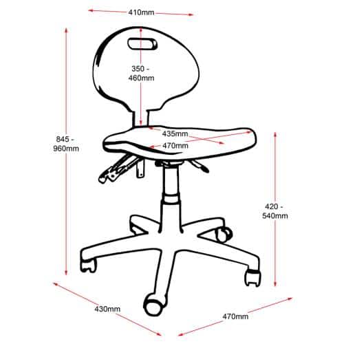 Fast Office Furniture - Lis Chair, Dimensions